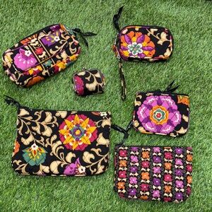 Vera Bradley Floral Patterned Bag Set - Black, Pink, Orange, Green